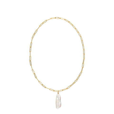 AETIA LONG BAROQUE PEARL CHAIN NECKLACE