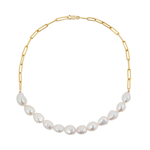 AETIA NUGGET PEARL CHAIN NECKLACE