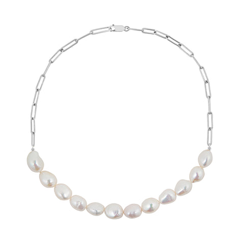 AETIA NUGGET PEARL CHAIN NECKLACE