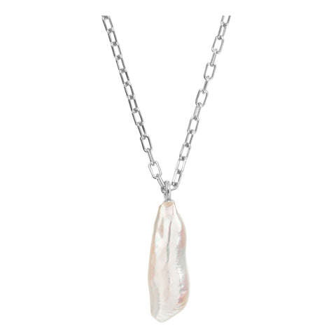 CORALIA LONG BAROQUE PEARL PENDANT - LARGE